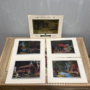 Vintage Set of Four Color Etch Prints by Artist Paul Detlefsen